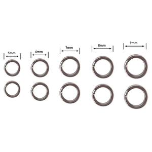Kit d'accessoires de pêche Plug Fishing 200 pièces 5mm-9mm anneaux fendus en acier inoxydable pour eau salée, appâts durs - Product Image 6