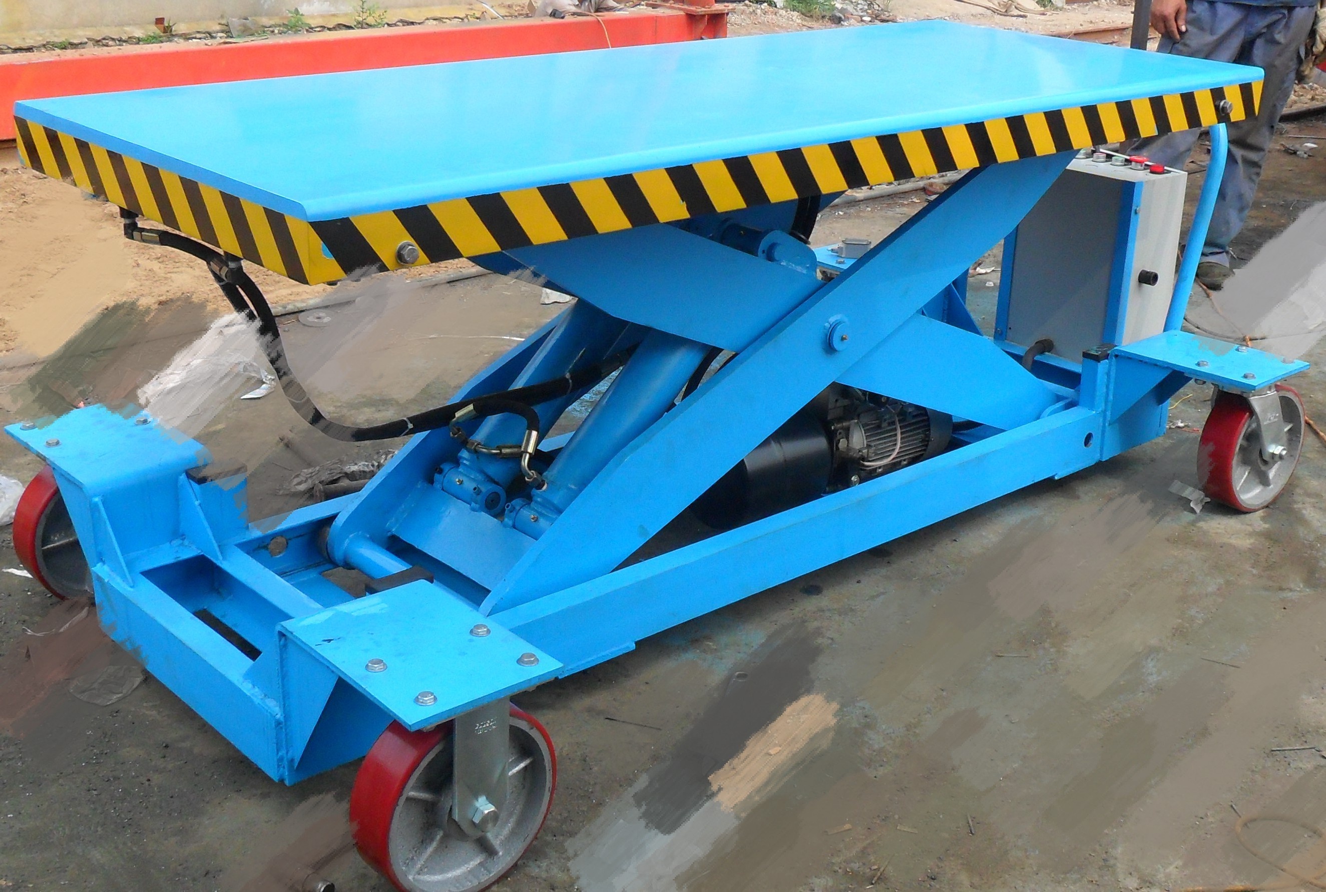 Push Cart Dolly Moving Platform Hand Truck Industrial OEM Hydraulic Drive Cart for Heavy Goods