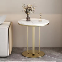 Table basse moderne de luxe, petite table d'appoint, design en marbre de dalle de roche de luxe, pour canapé, pour petit appartement, salon, usage quotidien