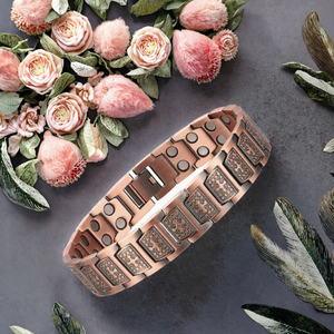 치유를위한 선물 상자로 통증과 관절염에서 남성과 여성을위한 에너지 자기 치료 스테인레스 스틸 팔찌 - Product Image 2