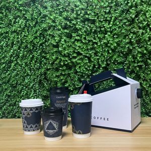 AT PACK Fournitures pour cafés : Ensemble de gobelets à <span class=keywords><strong>café</strong></span> 12oz, 16oz, 20oz, avec manchons et couvercles en PP pour emporter - Product Image 5