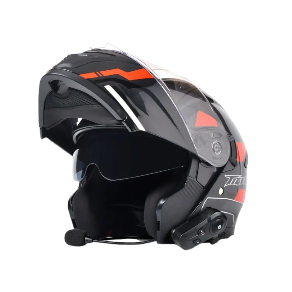 Capacete modular ABS com logotipo personalizável, capacete sem fio flexível para motocross, capacete integral para motocicletas
