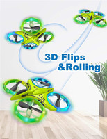 Mini Drone pour enfants avec lumières LED, anti-Crash, One Key, décollage, atterrissage, Flips RC, petits jouets volants, Drones pour débutants
