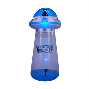 ของตกแต่งสวนเป่าลมรูปยูเอฟโอขนาด 8.8 ฟุต พร้อมไฟ LED สำหรับตกแต่งสวนในวันฮาโลวีน ใช้ได้ทั้งภายในและภายนอกอาคาร - Product Image 1