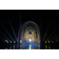 Proyektor Hologram 4K luar ruangan air mancur layar Air Menari mengambang