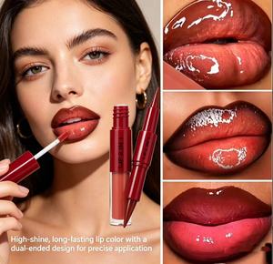 Lápiz Labial y Brillo Labial de Doble Punta Personalizable, Maquillaje Labial 2 en 1 de Larga Duración y Alto Brillo, Venta al Por Mayor Disponible, Cosmético - Product Image 5