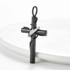 Ciondolo a croce in acciaio inossidabile per uomo e donna, colore oro rosa nero, ciondoli a forma <span class=keywords><strong>di</strong></span> croce dell'amore, regali <span class=keywords><strong>di</strong></span> gioielli per anniversario - Product Image 5