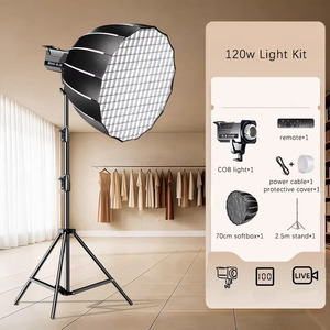 Kit d'éclairage professionnel pour séance photo 120W LED, avec boîte à lumière et support pour photographie et tournage vidéo <span class=keywords><strong>YouTube</strong></span> - Product Image 2