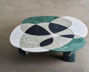 โต๊ะกาแฟหินอ่อนทำจากวัสดุที่พิถีพิถันการออกแบบอย่างสร้างสรรค์ชิ้นส่วนที่จับคู่สีได้ทำใหม่ลวดลายไร้รอยต่อ - Product Image 5