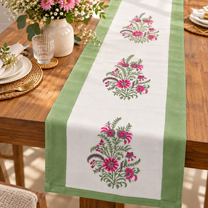 Reusable Cotton <b>Table</b> <b>Runner</b> With Woven Border <b>Dining</b> <b>Table</b> Linen For Restaurant Cafe Home Banquet Event And Catering Use - Product Image 2