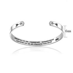 Bracelet et jonc tendance en acier inoxydable 316L étanche et anti-ternissement, bracelets inspirants pour femmes et hommes - Product Image 4