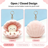 Porte-clés en peluche pieuvre mignonne, broderie personnalisée, breloque de sac rembourrée, pendentif de sac à dos, cadeau d'anniversaire pour enfants, pour le marché malaisien