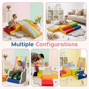 Indoor Playground Soft Furniture Equipment Fun Climbing Toy Set Rainbow Slide PU Leather Climbing <b>Blocks</b> for Toddlers Aged 1-3 - Product Image 4