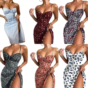 Ropa de <span class=keywords><strong>Mujer</strong></span> al por Mayor de Estilo Europeo y Americano, Faldas Largas, Vestidos Largos hasta el Suelo, Ropa de Verano - Product Image 1