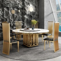 Mobilier de salle à manger nouveau design de table à manger pour restaurant ensemble de table à manger ronde tables d'hôtel en marbre noir