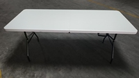 Table pliante moderne en plastique HDPE pour 10 personnes, 72 pouces (6 pieds), idéale pour la location, les banquets, les événements et l'extérieur