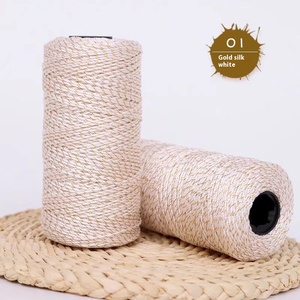 Kit d'accessoires de tricot et <span class=keywords><strong>crochet</strong></span> DIY faits main, <span class=keywords><strong>fil</strong></span> 100% <span class=keywords><strong>coton</strong></span> haute ténacité, <span class=keywords><strong>fil</strong></span> de soie glacée, soie tressée teinte or <span class=keywords><strong>pour</strong></span> chapeaux, sacs et housses de tasses - Product Image 6
