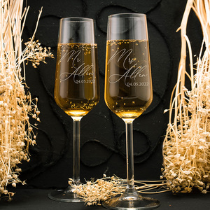 Набор из 2 бокалов для свадебного украшения шампанского, гр и миссис, специальные бокалы для невесты и жениха - Product Image 5