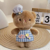 Mini porte-clés ours en peluche avec capuche, breloque pour sac à dos, 15 cm, taille mini, super doux, peluche courte, personnalisable
