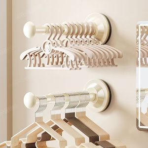 Wall Mounted Clothes <b>Hanger</b> <b>Organizer</b> Suction Cup No Drilling Balcony Drying Rack <b>Storage</b> Solution For Clothing <b>Hangers</b> - Product Image 2