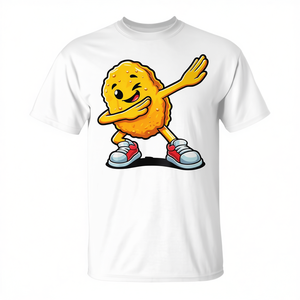 Camiseta con diseño de dibujos animados de nuggets de pollo para niños y adultos, diseño divertido de comida - Product Image 2