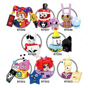 RT046-053 Cartoon Anime Animated Clown The Amazing Digital Circus Jax Pomni Educational Plastic Building Blocks Kids Gift Toys