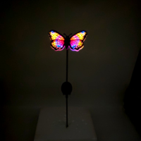Lampe solaire optique papillon à piquer dans le sol, tube optique transparent à changement de couleur, lampe papillon pour cour et pelouse, lumière d'ambiance