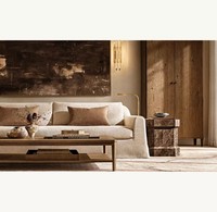 Canapé trois places moderne de luxe léger, en tissu, avec structure en bois massif, durable et polyvalent, pour appartement, villa, salon, mobilier de maison