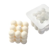 3D Würfel Benutzerdefinierte Handgefertigte DIY Silikon Gummi Wachs Kerzenformen Wiederverwendbar Umweltfreundlich Weiß Multifunktional ES 1 Stück Einfache Kuchenwerkzeuge