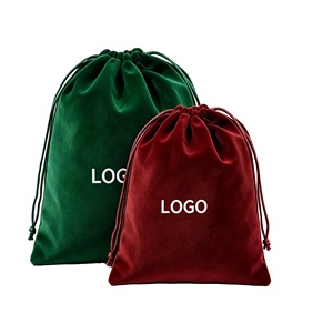 Pochette en velours doux avec cordon de serrage, logo imprimé personnalisé, sac en velours pour cadeaux de mariage, bonbons, bijoux, petits accessoires, rangement - Product Image 1