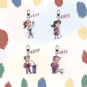 MBTI-Porte-clés de <span class=keywords><strong>type</strong></span> personnalité, pendentif cartable double face en acrylique, décoration de sac à dos - Product Image 4