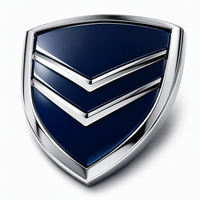 Badge de logo de voiture plat en acrylique résistant aux produits chimiques, prix usine, compatible avec les produits de nettoyage
