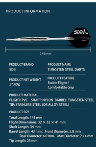 Listo para enviar 85% Construcción de tungsteno para la práctica de habilidades 1 Juego 3PCs Juego de dardos de punta suave - Product Image 2
