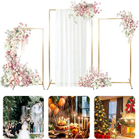 Arche de mariage carrée en métal pour toile de fond, 6.6FT + 5.9FT + 4.9FT, pour décoration de fête d'anniversaire