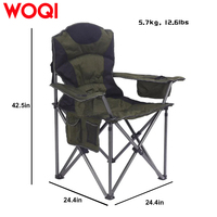 WOQI Chaise pliante moderne en tissu Oxford à structure en métal avec logo personnalisé-Mobilier d'extérieur portable pour jardin, parc et camping