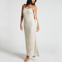 CaiNan personnalisé en gros évider crochet robe plage pull mode sexy vêtements de plage blanc maxi crochet robe femmes