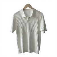 Chemise décontractée pour homme à manches courtes, ample, décontractée, en tricot uni, confortable, respirante, 180g, coupe ajustée