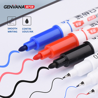 Marqueur pour tableau blanc Genvana à double pointe avec logo personnalisé, 3 couleurs, séchage rapide, double tête, pointe fine, effaçable