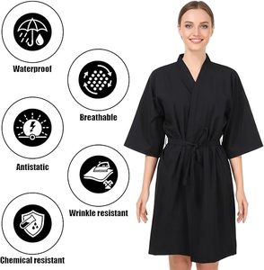 Robes de salon personnalisées, blouse, robe de client, cape, imperméable, blouses de coupe de cheveux, cravate réglable pour femmes, coupe de cheveux, coiffeur, <span class=keywords><strong>coiffure</strong></span> - Product Image 2