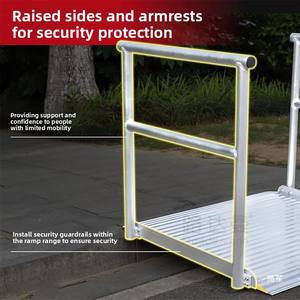 <span class=keywords><strong>Rampe</strong></span> d'accès en alliage d'aluminium Hanak, aide à la mobilité pour fauteuils roulants sans obstacle, pour monter les escaliers, chariot plat, pente d'accès, planche de passage - Product Image 2