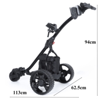 Chariot de golf électrique à 3 roues, puissant, longue autonomie, double moteur, structure pliable, facile à transporter, rangement, acier, charge 80 kg, 18