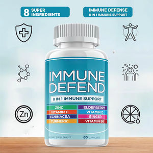 8 en 1 capsules d'échinacée suppléments de rappel immunitaire avec zinc, vitamine C, vitamine D3 curcumine au curcuma - Product Image 5