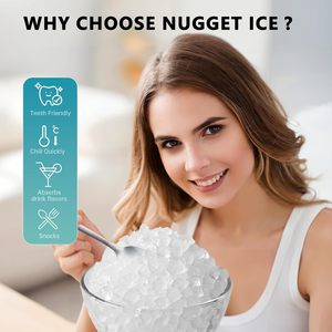 EUHOMY Nugget <b>Ice</b> <b>Maker</b> Countertop Ready 6 Mins 34lbs/Day Removable Top Cover Auto-Cleaning Portable Sonic Basket Scoop Fast <b>Ice</b> - Product Image 4