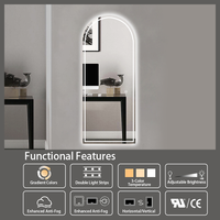 Miroir de salon mural à led Miroir intelligent lumineux pour dressing Vente en gros Miroir pleine longueur à led 65x22 pour salle de bain avec éclairage