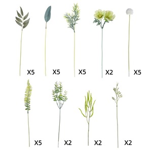 Bouquet de fleurs artificielles CallaFloral vert et blanc pour mariage, décoration murale, CF02015 - Product Image 3