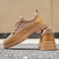 Chaussures de travail décontractées pour hommes en cuir de vache véritable respirant, antidérapantes, à lacets, avec semelle intermédiaire en caoutchouc
