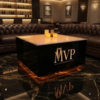 Table en verre LED Infinite, style contemporain, table basse ou table de bar pour boîte de nuit, table miroir LED Infinity Glow
