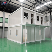 Maison conteneur modulaire préfabriquée portable à deux étages avec auvent, 20 et 40 pieds, pour bureau et habitation