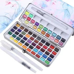 2020 Vendita calda di Nuovo Disegno Ricco di Colore 72 Colori Pittura Ad Acquerello Set Con Pennello Per Artista
