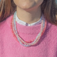 Novedades, Collar y Pulsera de Perlas de Agua Dulce de la Serie Rosa Dopamina, Ópalo de Piedra Natural, Hechos a Mano, para Mujer